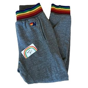 Aviator Nation - RAINBOW RIB POCKET SWEATPANTS - HEATHER GREY 🌈